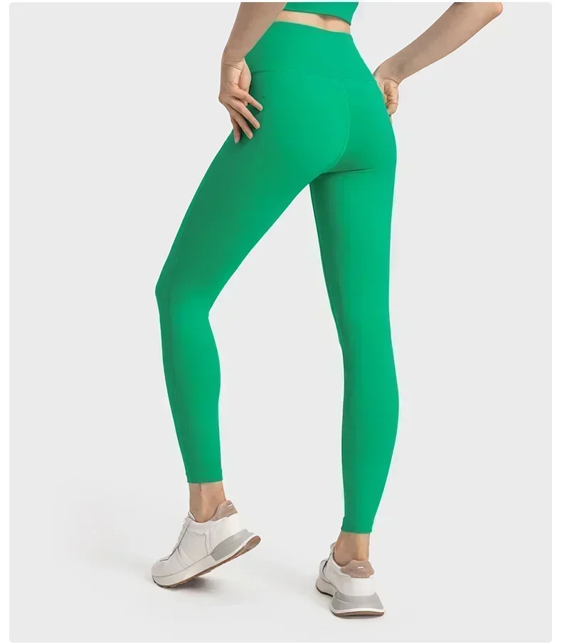 Lemon Align High Waist Lift Hip Yoga Pants Nude Fabric with Pockets Sports Leggings Fitness Running Trousers Women Sportswear