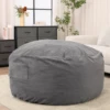 JHK Oversized 3/4FT Bean Bag Chair for Relaxing Reading Lazy Sofa Foam Filled Couch with Removable Cover Living Room Furniture