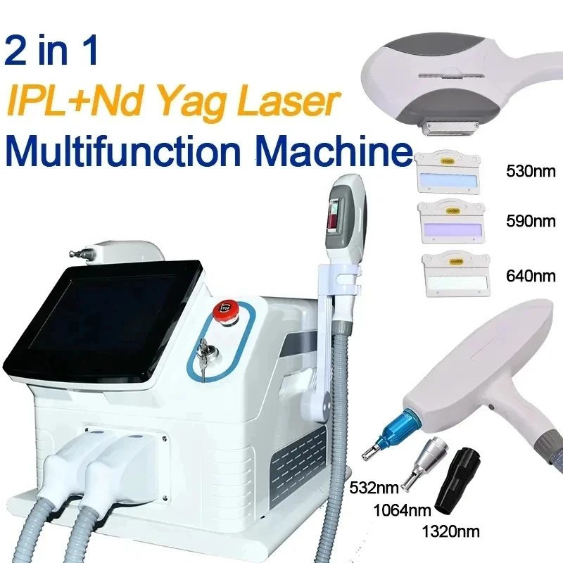 2 In 1 Professional Laser Hair Tatoo Removal Machine IPL Pico Nd Yag OPT Laser Device With Laser Multifunction Beauty Machine Co