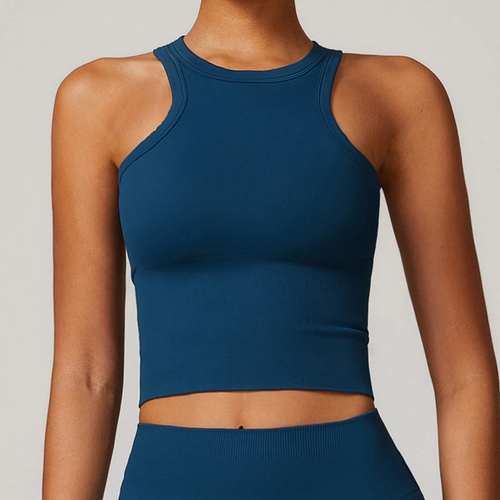 النساء اليوغا القمم للصدمات مبطن الرياضة الصدرية تشغيل الصالة الرياضية الملابس تنفس سترة يوجا رفع اللياقة البدنية سلس ملابس داخلية رياضية