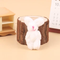 Flocked Shaggy Poodle Figurine - Forest Family Animal Dollhouse Miniature Toy for Kids (White1)