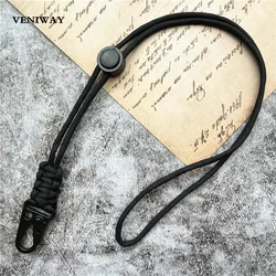 Deluxe Adjustable Heavy Metal Lanyard with Handmade Keychain & Anti - Lost Neck Strap (Black)