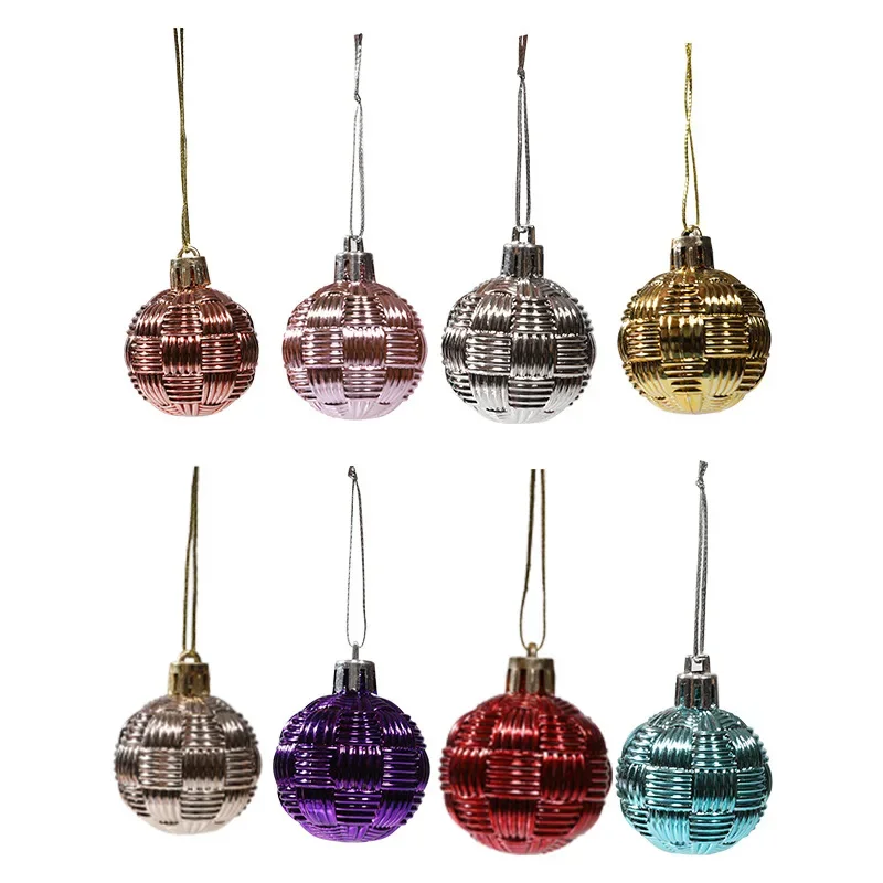 8pcs/Set 4CM Christmas Ball Ornaments Set Plastics Christmas Tree Pendant Decoration Merry Christmas Decor 2025 Navidad