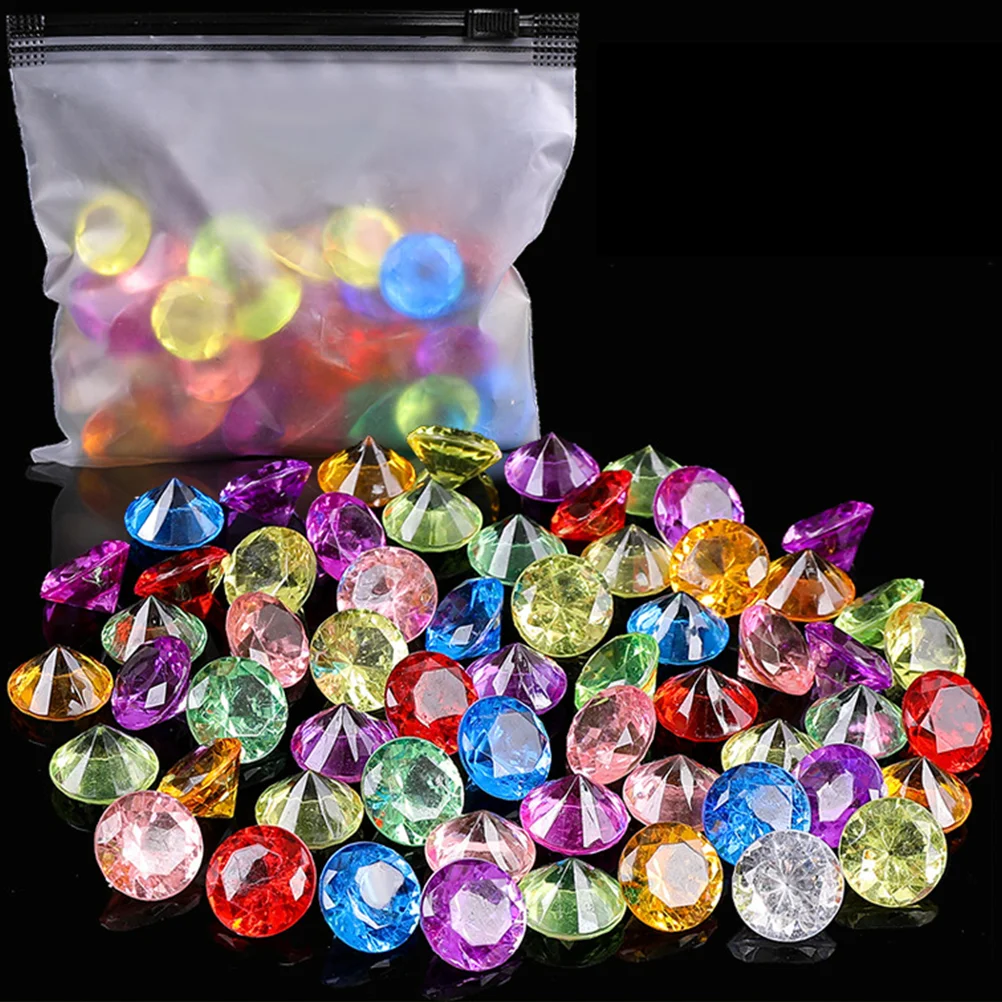 Jewel toy gem 60 Pcs For pool Toddler toys Diving gems Gemstones Kids girl Diamond Underwater Acrylic fake model Child bath