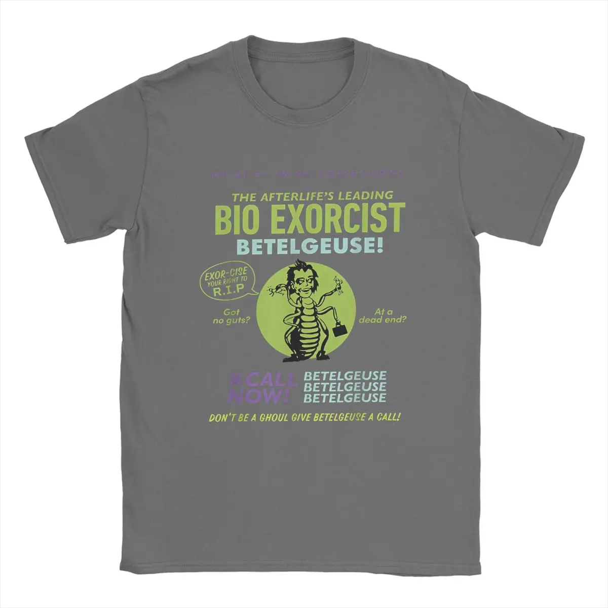 thumbnail image 1 of B-beetlejuice Camiseta de manga corta para hombre, Camisa de algodón con estampado de "postlife's Leading", Bio Exorcist Ad, Horror de Halloween, 1 of 5