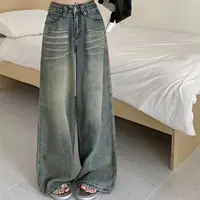 Y2K Loose Straight Leg Jeans Women Trousers Baggy Wide Fit Casual High Waist Retro Washed Vintage Style Women's jeans Jeans - Image 5