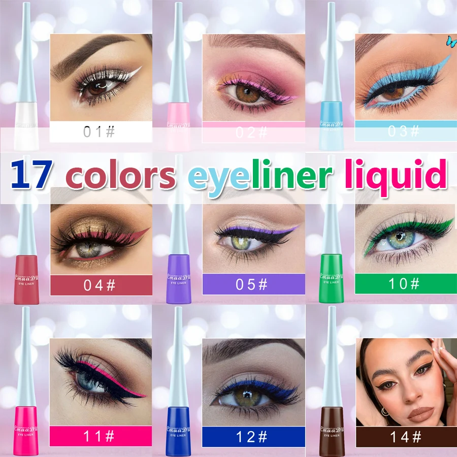 

17 Colors Makeup Colorful Eyeliner Liquid Eye Liner Pen Eye Pencil Matte Rainbow Color Waterproof Long-lasting Tools