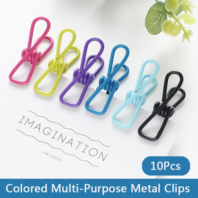 10 Pack Assorted Chip Bag Clips Utility - PVC 2 Inch Coated Colorful Sealer  for Sealing Food - Paper Holder, Clothesline Clip for Laundry Hanging, Kitchen  Bags, Multipurpose Clothes Pins 