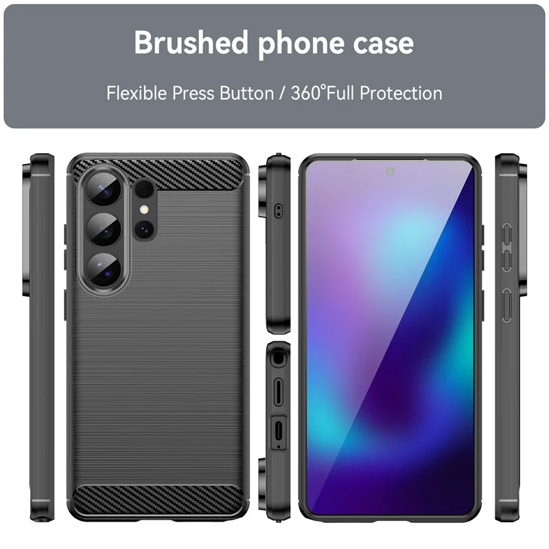 Shockproof Silicone Brushed TPU Protective Phone Case Bumper Cover