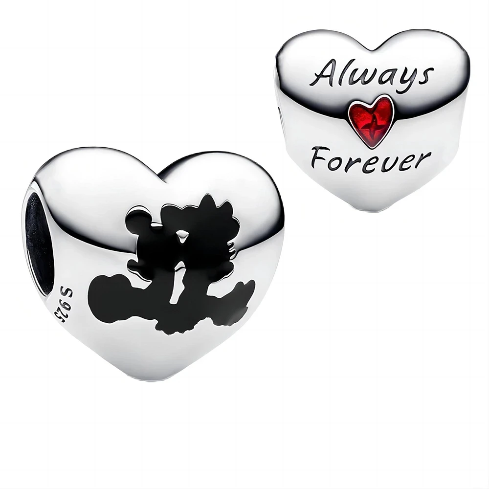 925 Sterling Silver Beads Charms Herocross Minnie Mickey Fit Original Pandora Bracelet DIY Jewelry Christmas Gift