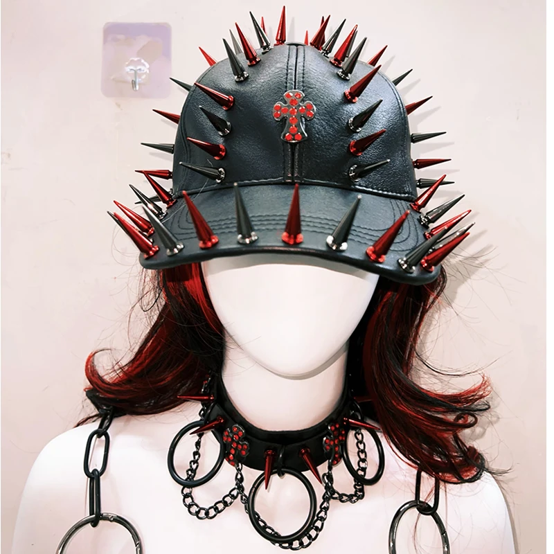 Cross Baseball cap rivet Baseball cap Gothic Baseball cap Punk Baseball ...