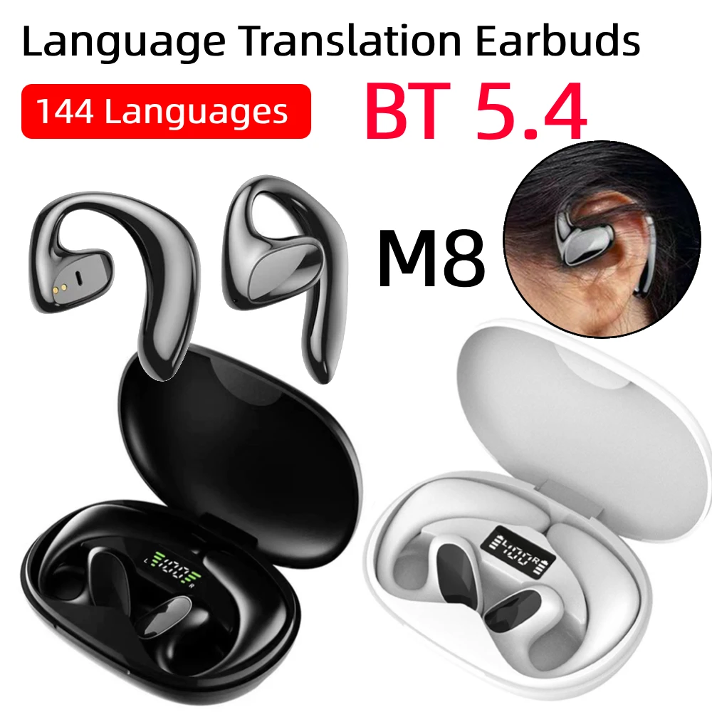 Language Translation Earbuds 144 Languages Bluetooth-Compatible 5.1 Translator Device for Travel Business Learning