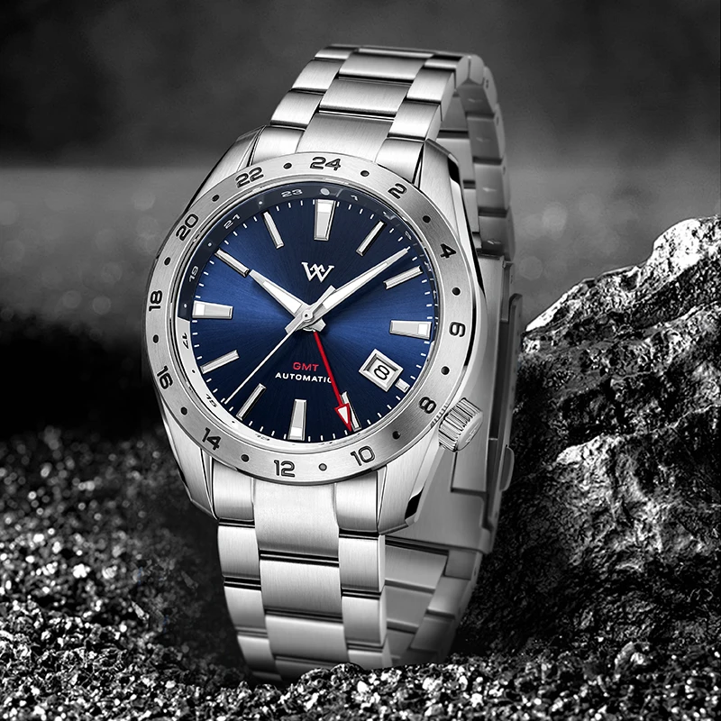 WM Watch Welly Merck Automatic Mechanical Watches Anti-reflective Coated 100M Water Resistant NH34 Sapphire GMT Watch WM193 2