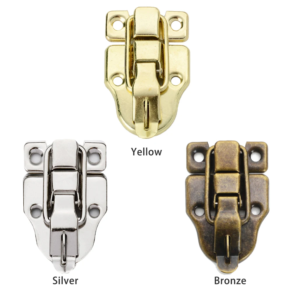 Description Picture 3 of item2pack Trunk Duckbilled Hasp Furniture Clasp Retro Style Toggle Latch Wooden Box With Screws Toolbox Suitcase Cabinet Decoration