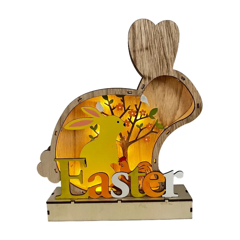 

LED Creative Wooden Easter Ornament Easter Rabbit Ornament Home Ornament Home Decore Home Decoration Accessories