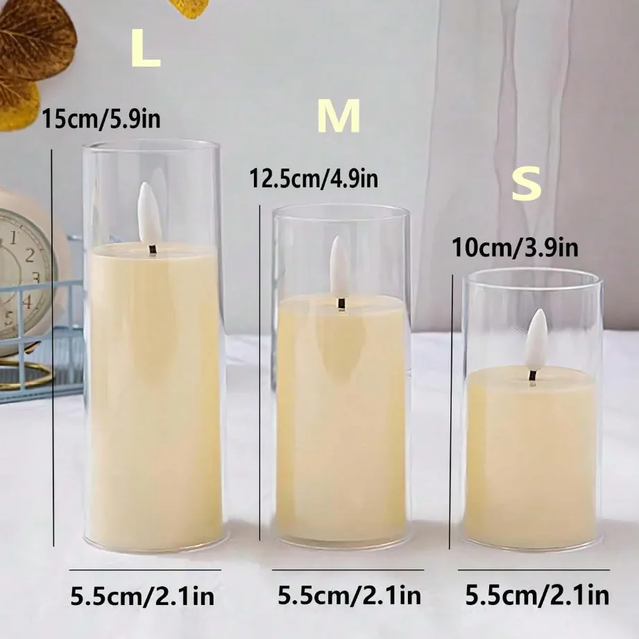 LED Flameless Tealight Candle Set – Acrylic Flickering Battery Candles 3