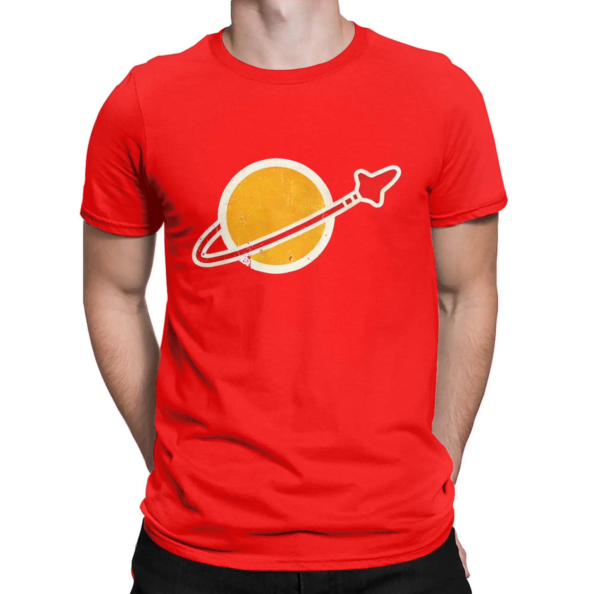 Classic Spaceman Vintage Lego Space 100% Cotton Men's T-Shirt – Round Collar, Short Sleeve Novelty Tee