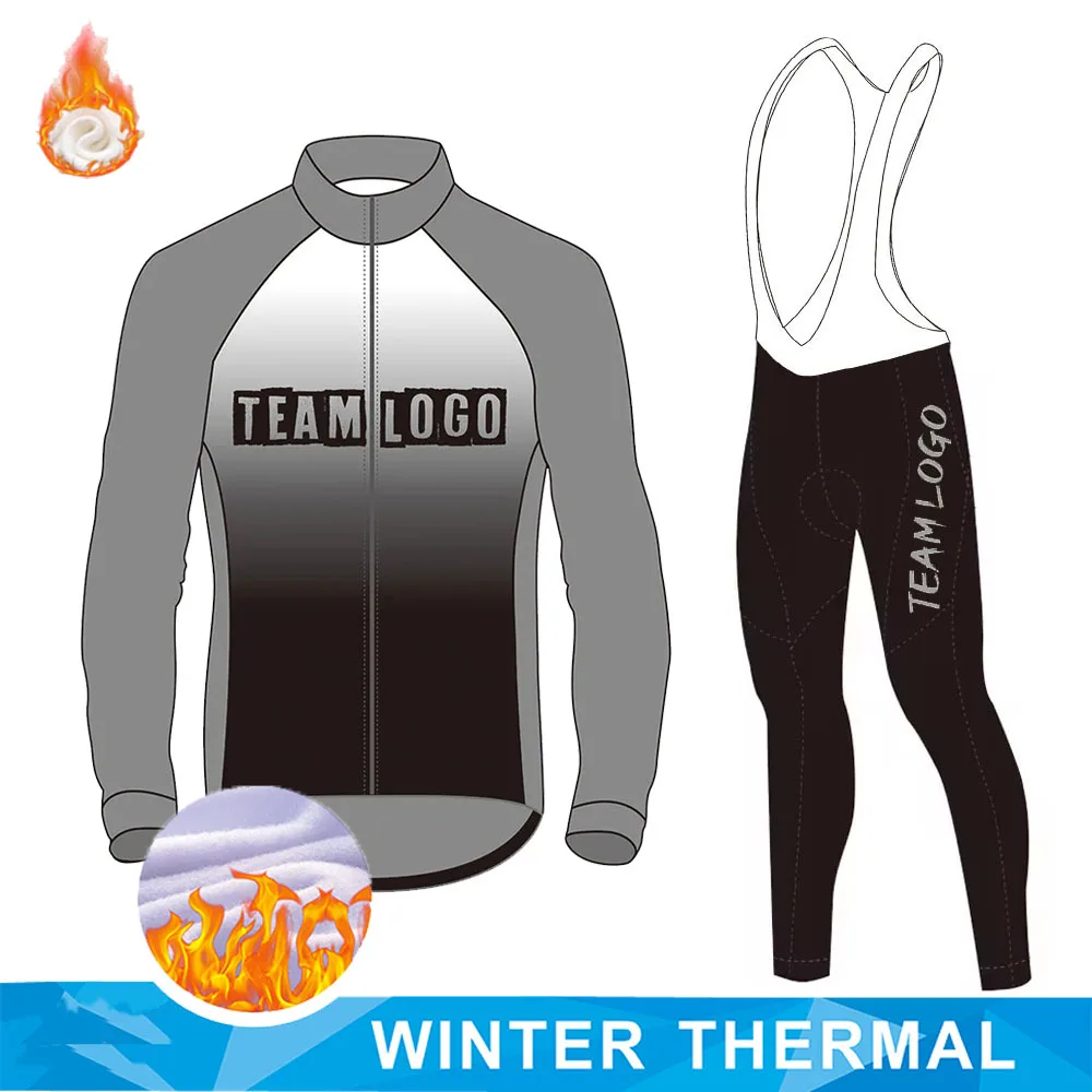 Custom Team Cycling Jersey Set Short Sleeve Cycling Clothing Long Sleeve Kits Customize DIY Wind Vest Winter Fleece Bike Wear 6
