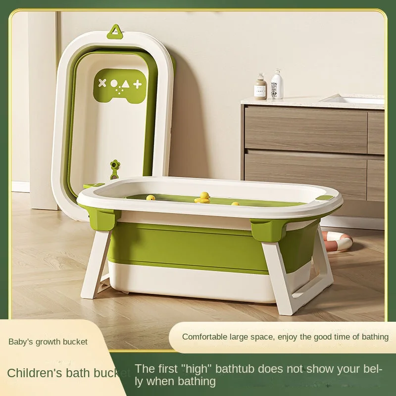 

Children's Folding Bathtub Household Portable Baby Bathtub Sitting and Lying Neonatal Large Bath Bucket Baby Bath Bucket