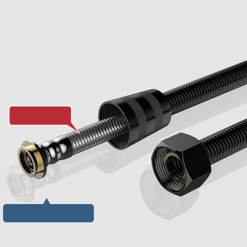 Stainless steel shower explosion-proof hose universal 4-point shower head water heater bath water pipe accessories Shower hose connector