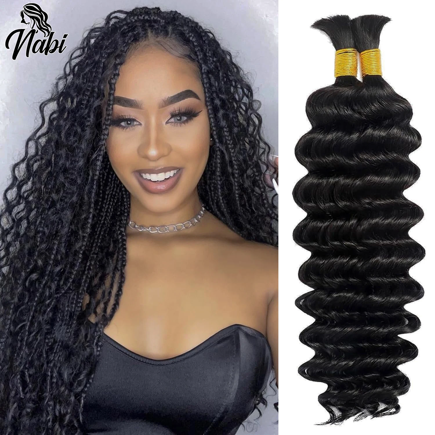 Nabi Boho Braids Human Hair Braiding Hair Water Wave/Deep