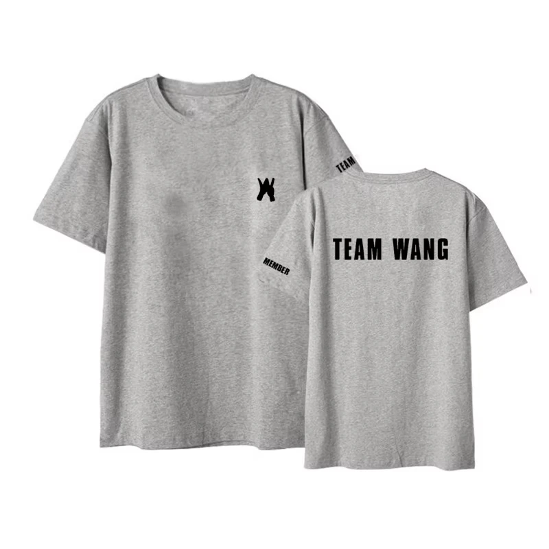 Kpop GOT7 Jackson Team Wang Printed Cotton Thin Pullover Short Sleeve Summer Casual Shirt for Men Women Streetwear