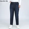 Plus Size Jeans Women's Mom Clothing Ankle Length Stretched Slim Fit 9XL 8XL 7XL Female Denim Trousers 6XL Girl High Waist Pants