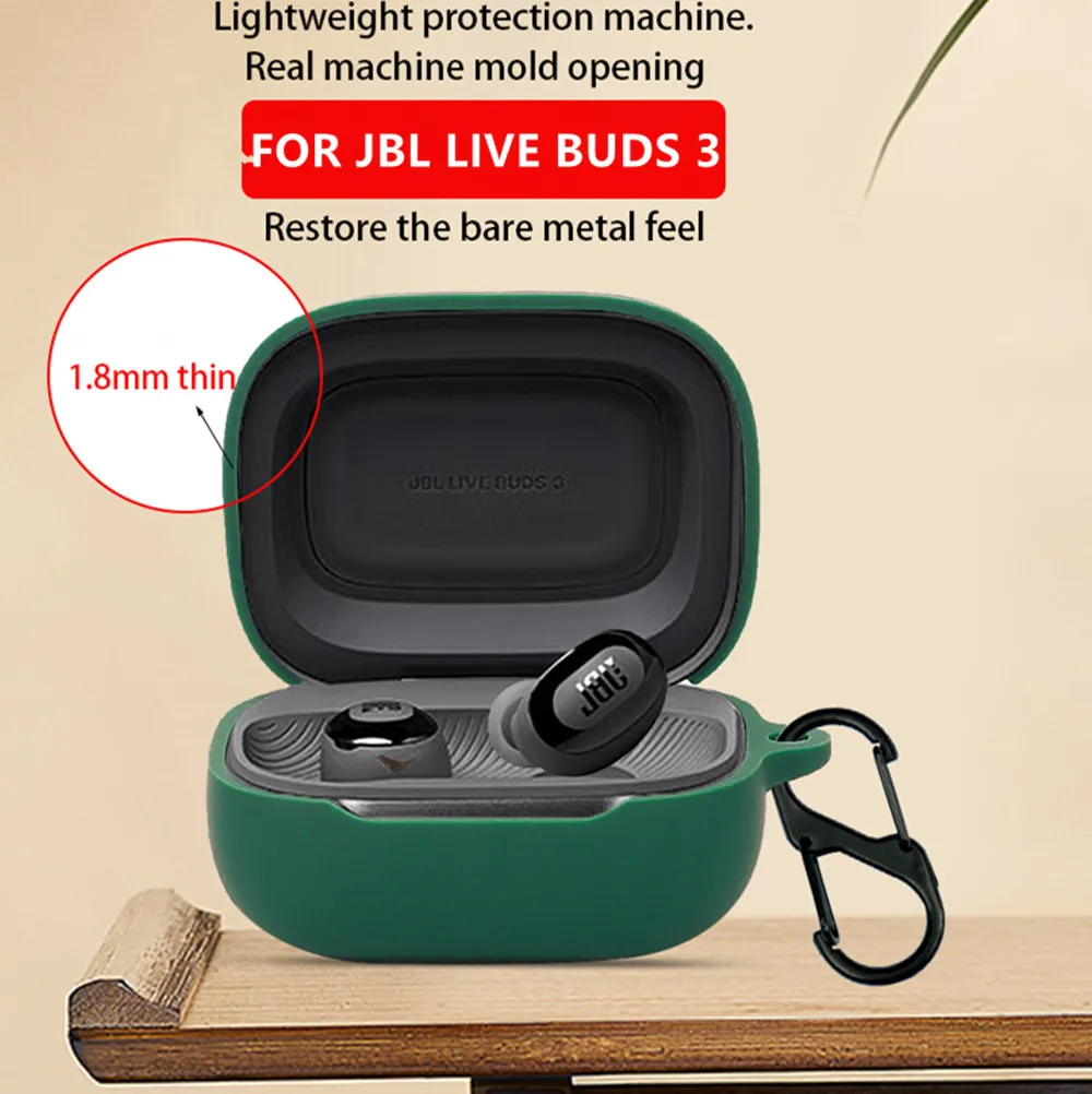 Solid Color Silicone Protective Cover for Earbuds - Soft, Shockproof, and Stylish