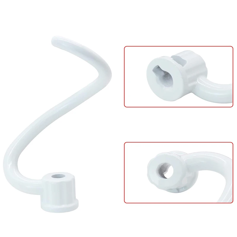 Coated Dough Hook Attachment for KitchenAid Stand Mixer Bowl, Spiral Coated Metal Dough Hook for KV25 Series