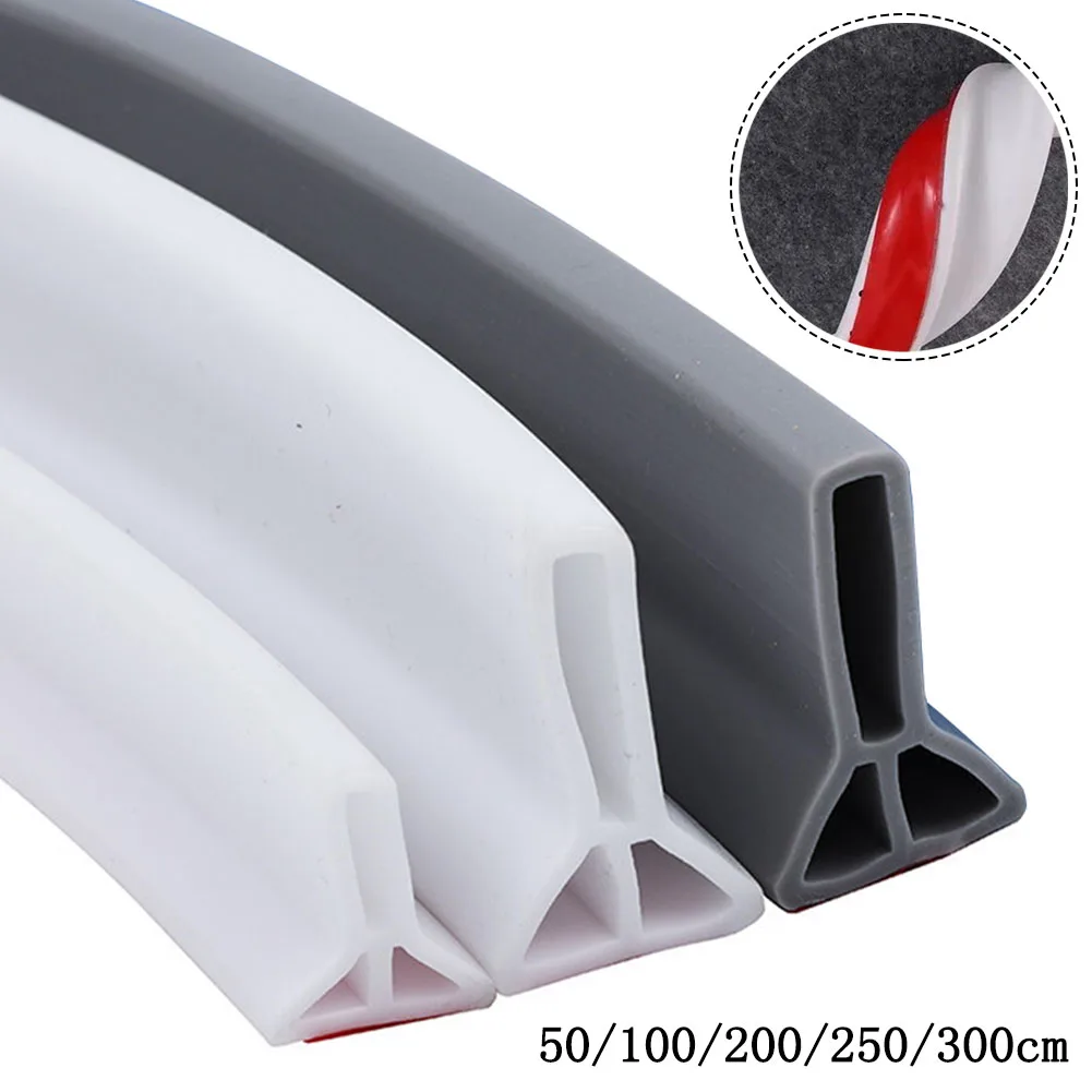

50-300cm Self Adhesive Silicone Bendable Water Retaining Strip Shower Water Barrier Highl For Bathroom Separation Shower Accesso