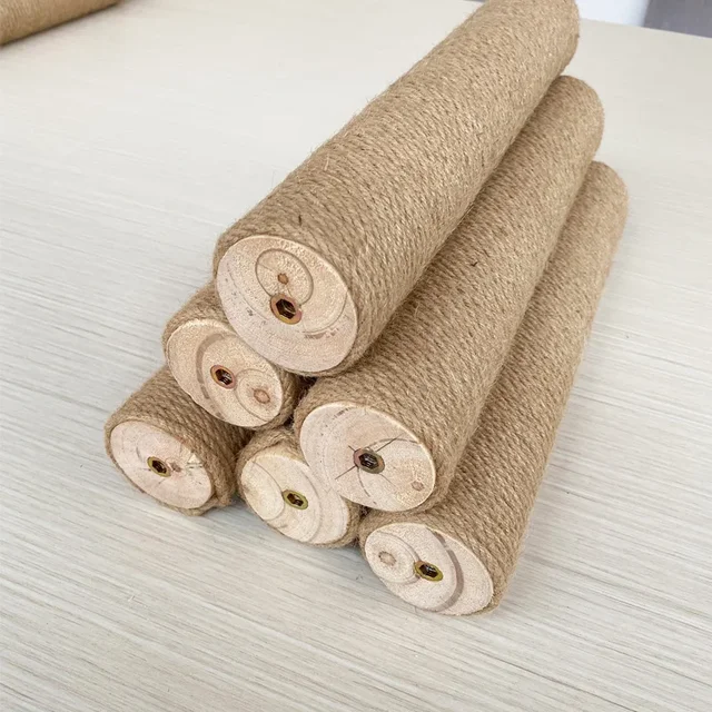 Cat Scratching Post Tree Shape Sisal Solid Wood DIY Kitten Climbing Frame Replacement Column Accessories Furniture Pet Toy 5