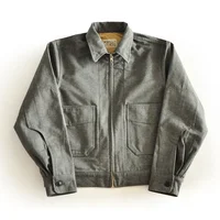 SauceZhan 1940 Safari Style Jacket Short Work Jacket VINTAGE 100% Cotton Men Jacket Solid  Mens Jackets Chamarras Para Hombre 1