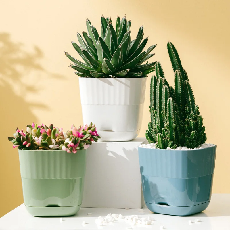 

Convenient Flower Pot Smooth Surface Plastic Plant Pot Drain Hole Breathable Plant Planter Plant Pot