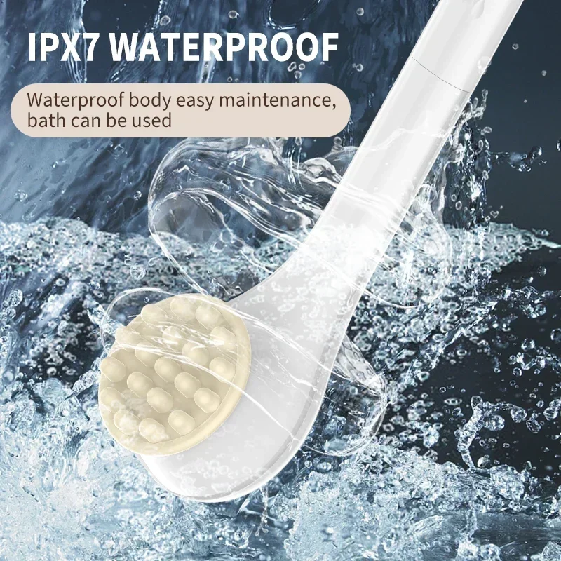 Electric bath brush, whole body exfoliation, bath brush, back rub, automatic massage, long handle new modle