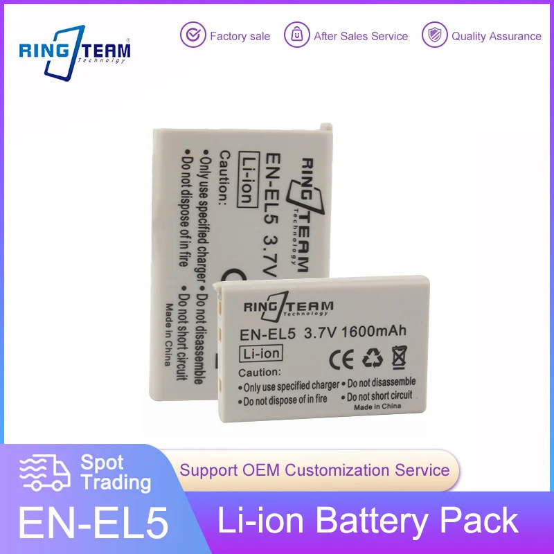 2 Pz/Lotto 1600Mah En-El5 Enel5 En El5 Batteria Per Nikon Coolpix P90 P100 P500 P510 P520 530 P5000 P5100 5200 7900 P6000 Fotocamera