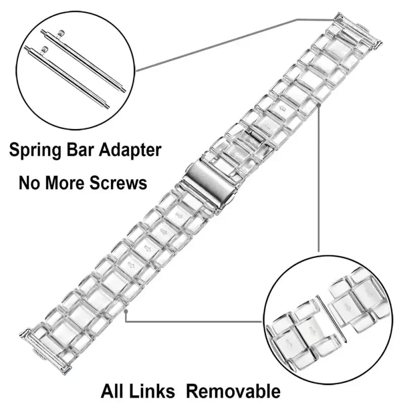 Colorful Transparent Resin Strap for Smart Watch Replacement Wrist Band