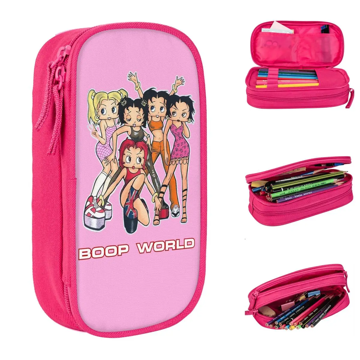 Sexy Boop Funny Bettys Spice Girls Pencil Case Creative Pen Bags Girls Boys Big Capacity Office Cosmetic Pencil Pouch