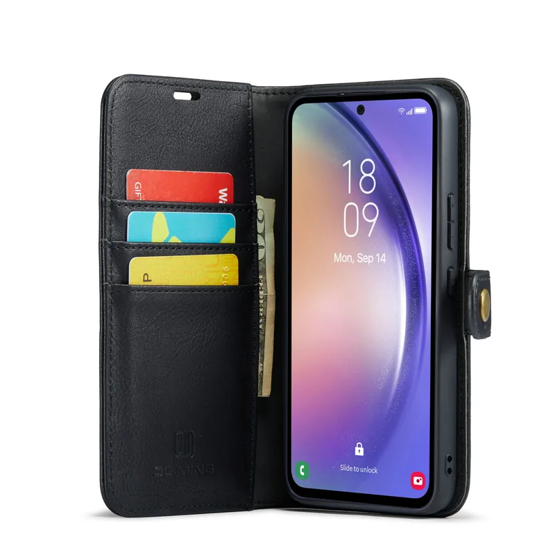 DG.MING Flip Leather Case For Samsung Galaxy A14 A24 A34 A54 A73 A53 A33 A23 A13 4G 5G Wallet Card Slot 2 in 1 Cover