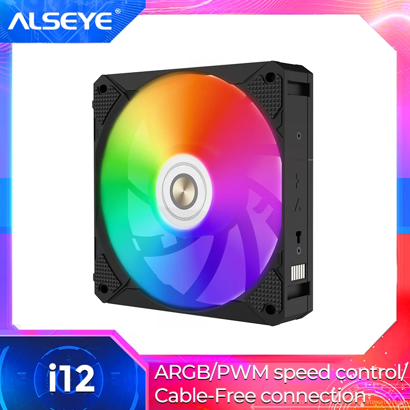 ALSEYE i12 PC Case Fan 120mm Wireless Split Joint 5V 3Pin ARGB Pwm Fan FDB Bearin Low Easy Installation Fan for PC Case