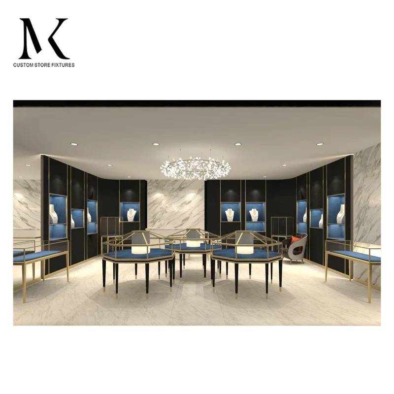 커스텀 Lishi 쥬얼리 샵 장비 피팅 디스플레이, 목재 쥬얼리 디스플레이 쇼케이스, 쥬얼리 샵 인테리어 디자인