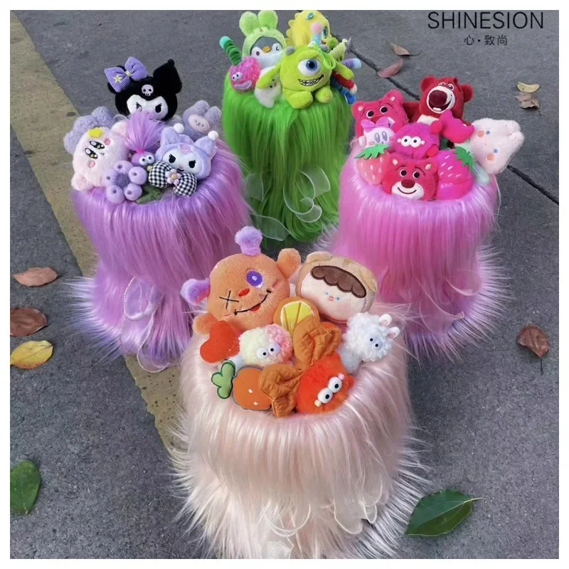 

Cartoon Anime Sanrioed Kuromi Plush Doll Cute Bouquet Kawaii Fashion Long Plush Flower Bouquet Gift Photography Props Girl Gift