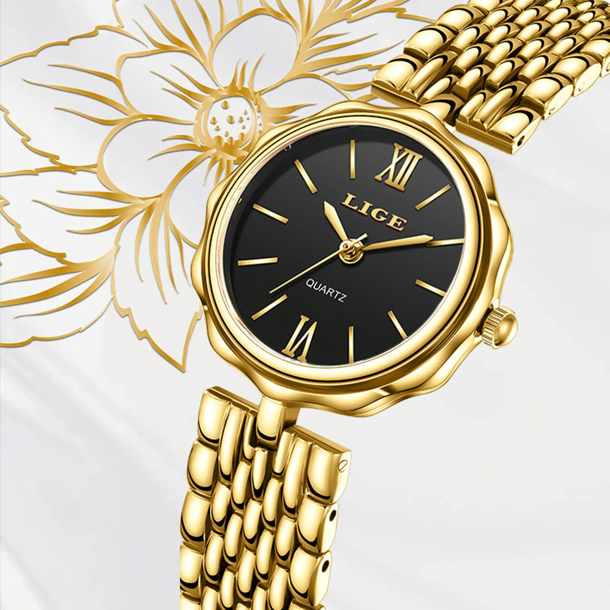 Lige Elegant Quartz Watches For Woman Small Dial Fashion Simple Waterproof Clocks Luxury Steel Classic Ladies Gifts Woman Watch, Alina Gadgets