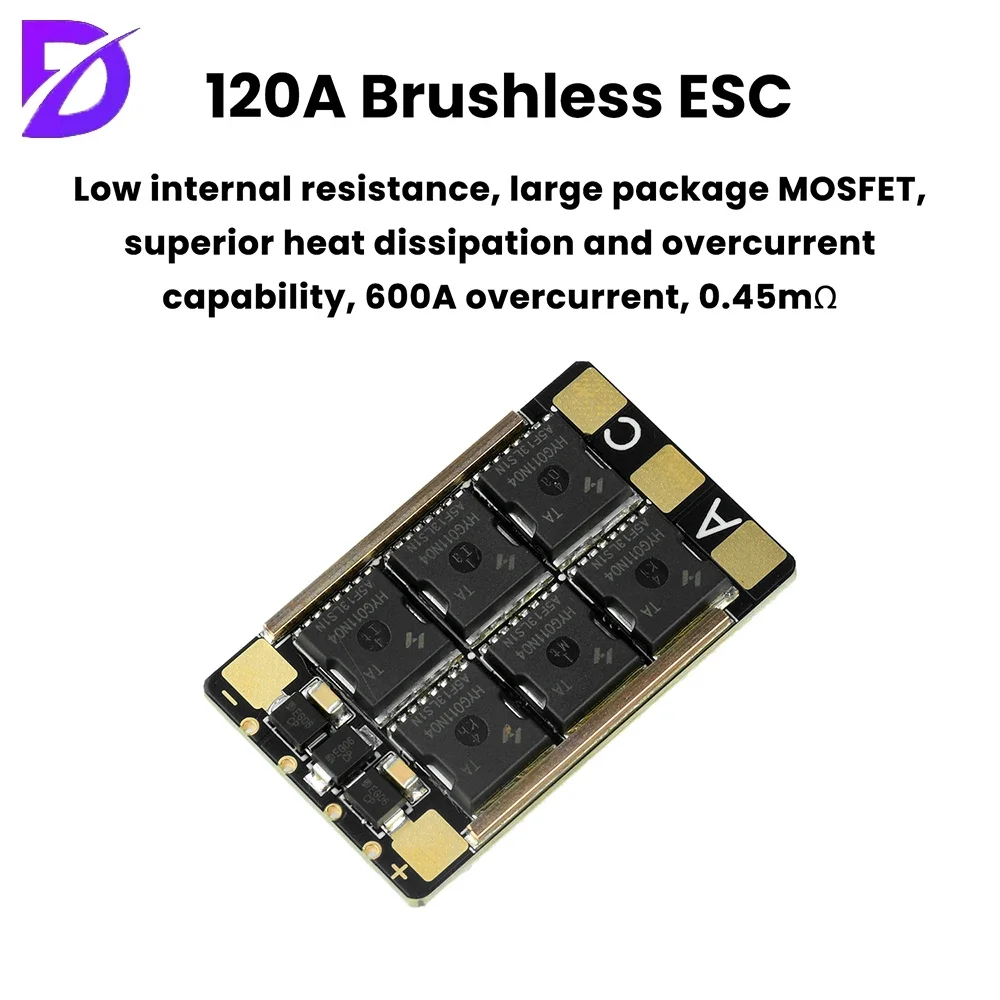 ESC ไร้แปรงถ่าน 3-8S 120A พร้อม BEC สำหรับ RC และพัดลม