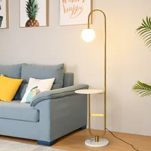 

Modern Floor Lamp Led Standing Lamp with Round Table for Living Room Sofa Reading Lights Hotel Bedroom Bed Lights Home Deco