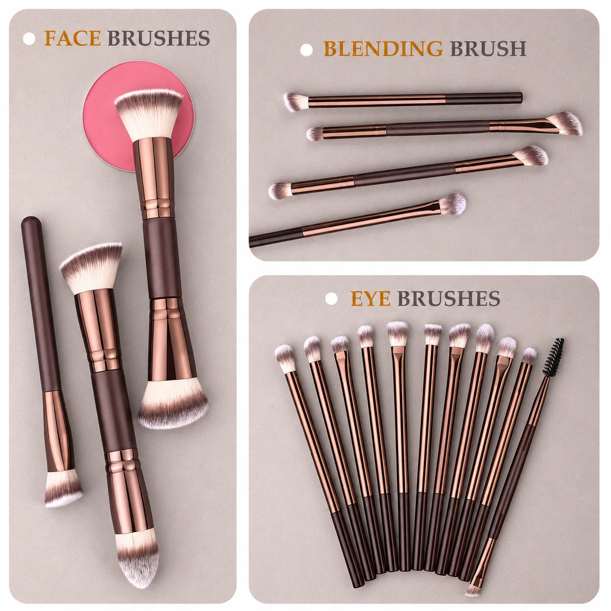 Travel Makeup Brush Set with Storage Box, 20-Piece Makeup Tools, Multifunctional Essential, 18-Piece Brushes with 2 Sponge Pads, 2