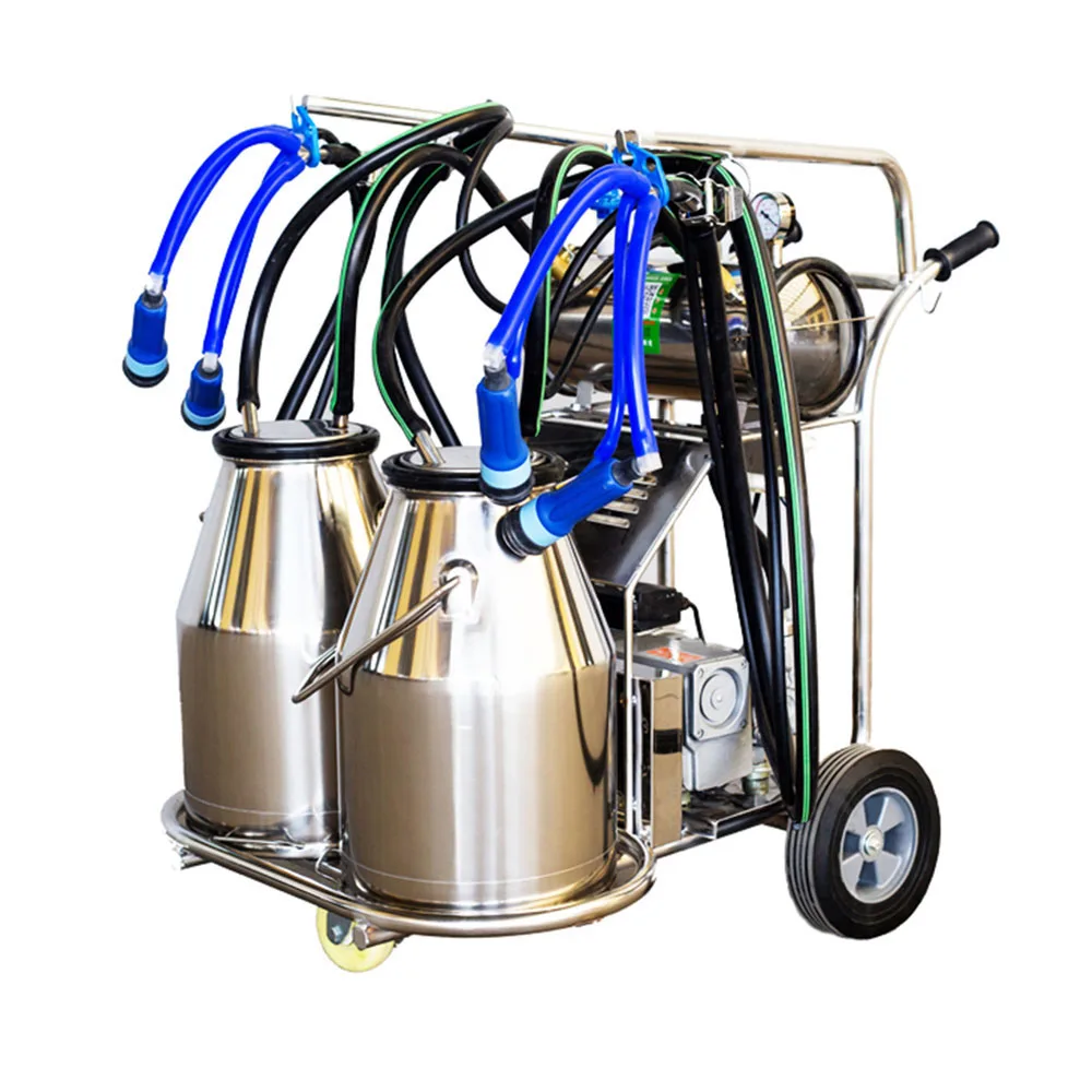 goat milking claw assembly cluster group for goat portable milking machine spare parts Cow And Goat Cluster Portable SS 304 Double Buckets Electric Copper Motor Vacuum Pump Milking Machine