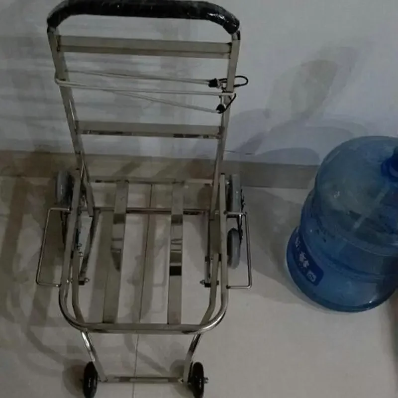 스테인레스 스틸 계단 등반 트롤리 수하물 카트, 접이식 텔레스코픽 소형 트레일러, 100kg 적재 가능