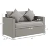 Patio Wicker Loveseat with Cushions, 2-Seat Outdoor PE Rattan Couch, Sofa with Throw Pillows for Porch, Backyard, Garde 2