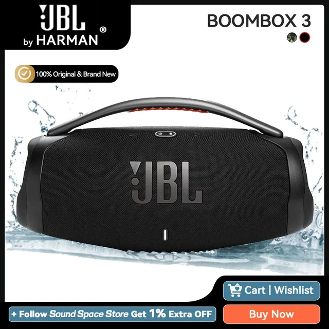 100% Original JBL BOOMBOX3 180W Output Power Bluetooth Speaker IP67  Bluetooth 5.3 Partyboost HiFi Portable Speaker Up to 24h - AliExpress