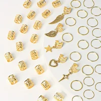 45pcs Alloy Braid Hair Ring Dreadlock Hair Ring - Hippie Style Hair Accessories Loc Hair Jewelry for Braids for Girls and Women 2